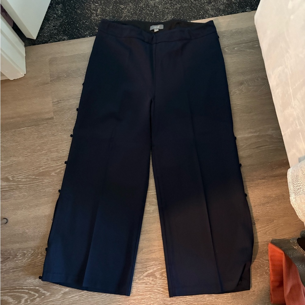 Lysse Black Wide-Leg Side-Button Jumpsuit Pants